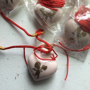 12 - Ceramic Hearts Pendants